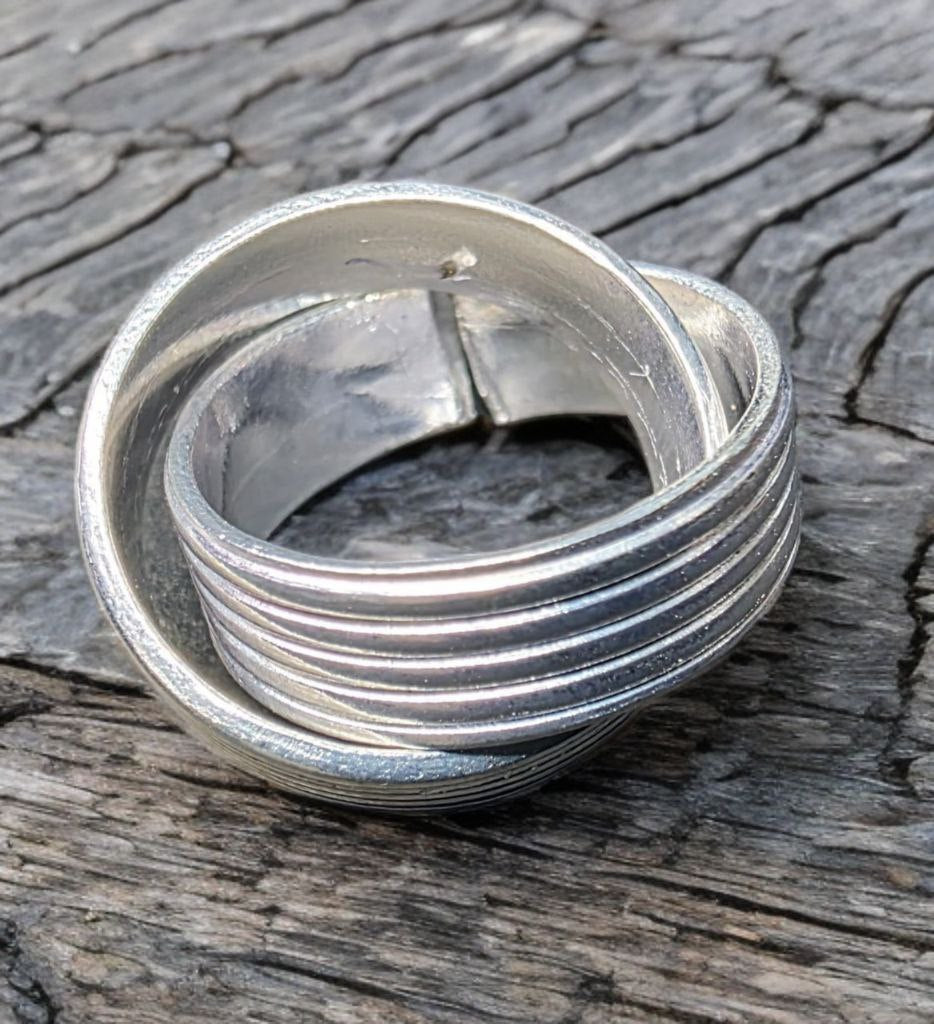 German Silver Toe Ring, Adjustable Band with Stone Accents, Contemporary Style, Set of 2, Silver