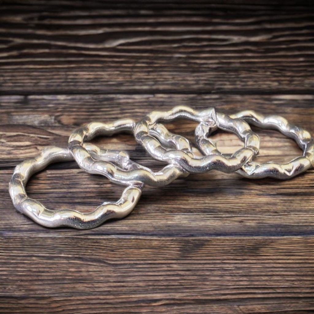 GERMANSILVERS bended Toe Ring, Adjustable Size, Silver plated, Contemporary Style