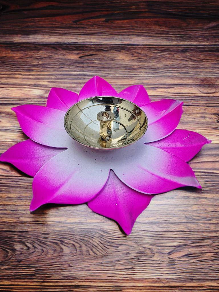 Brass Table Diya  (Height: 15 inch)