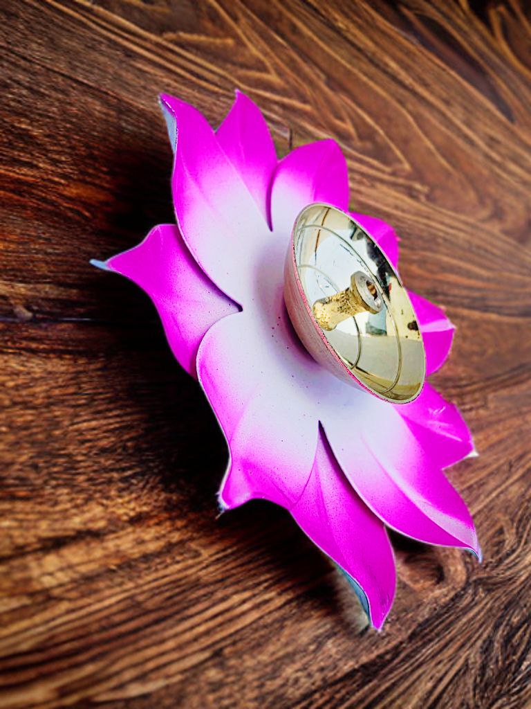 Brass Table Diya  (Height: 15 inch)