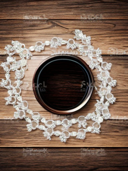 Unique Lightweight White Metal Silver Plated Anklets, NON-Adjustable Size, Contemporary Style, Silver PLATED, 2-Piece Set- free size-1