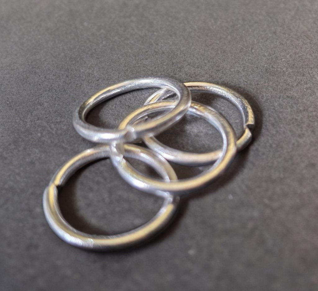 GERMANSILVERS plain Toe Ring, Adjustable Size, silver plated Enamel Design, Set of 2