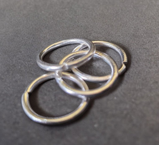 GERMANSILVERS plain Toe Ring, Adjustable Size, silver plated Enamel Design, Set of 2