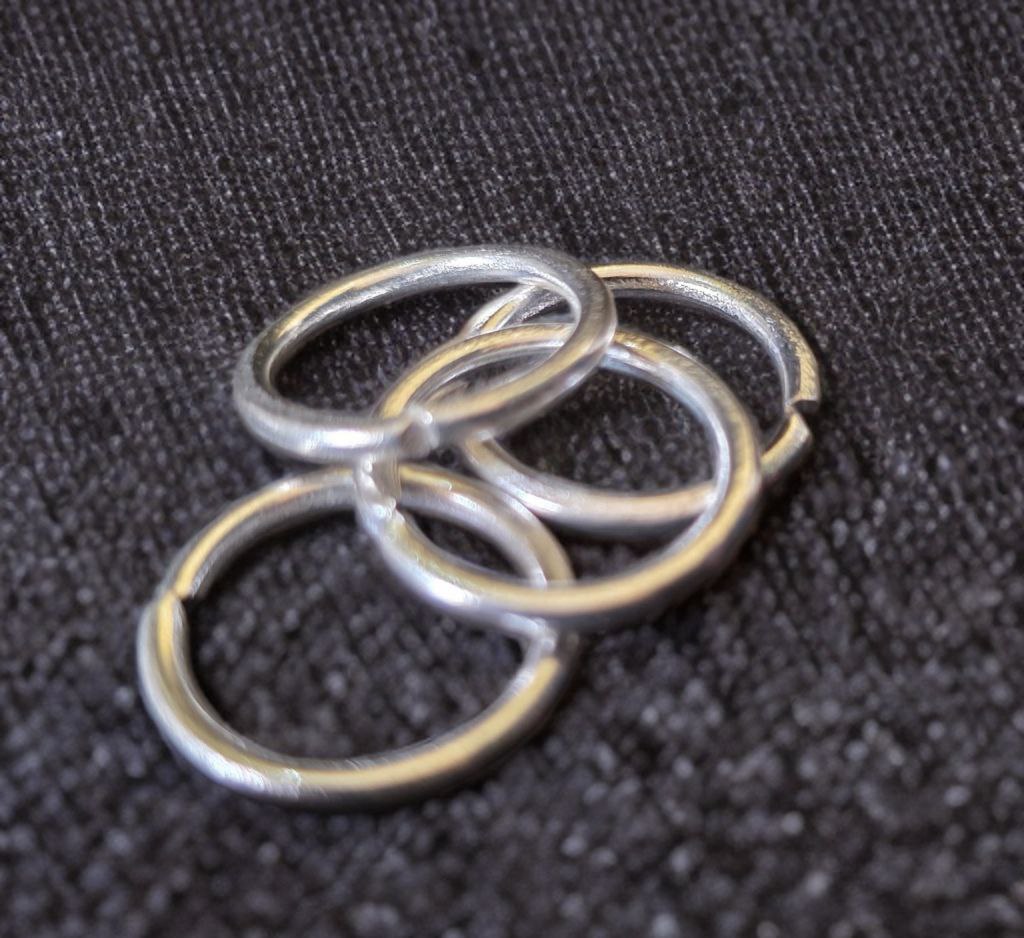 GERMANSILVERS plain Toe Ring, Adjustable Size, silver plated Enamel Design, Set of 2