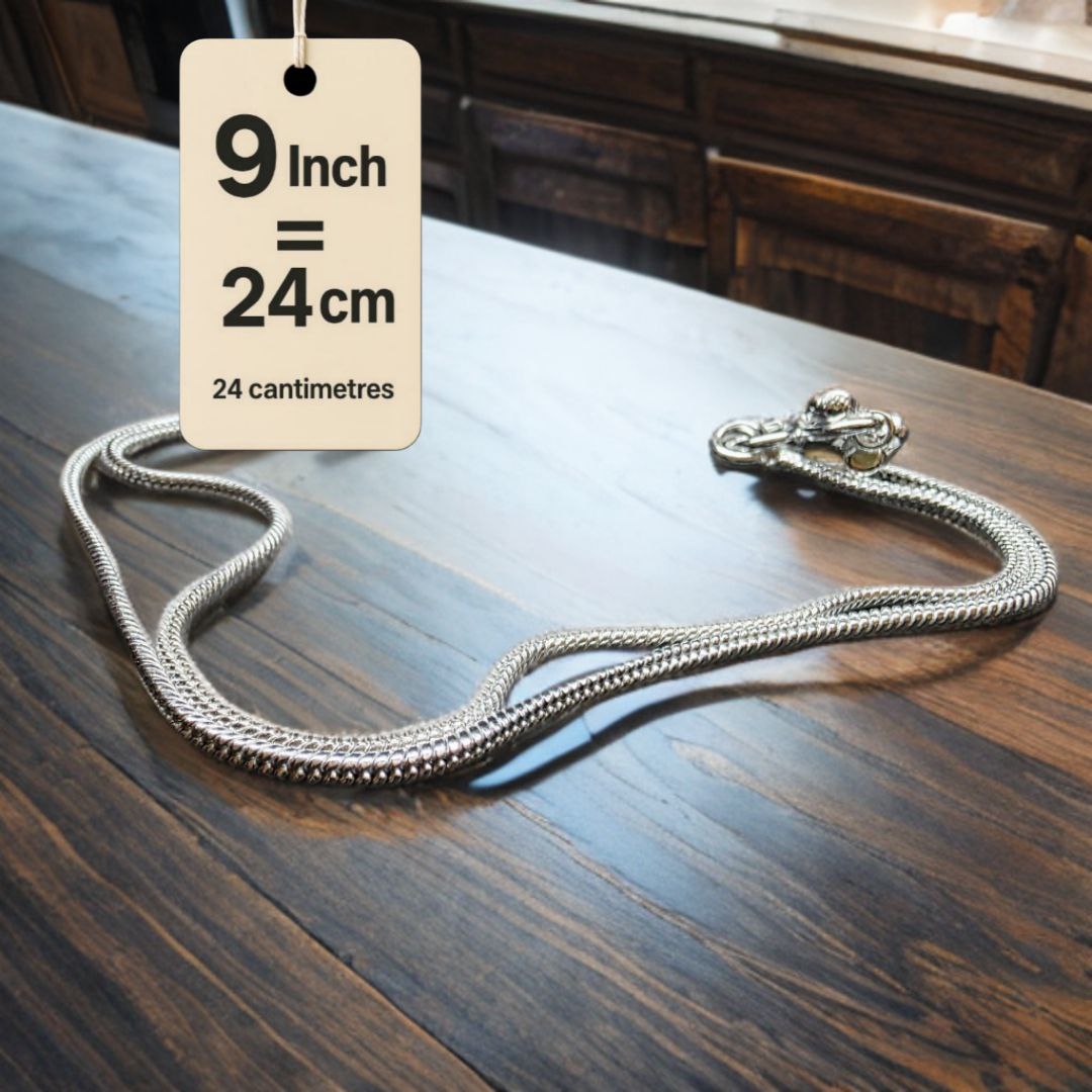 Plain Lightweight White Metal Silver Plated Anklets, NON-Adjustable Size, Contemporary Style, Silver PLATED, 2-Piece Set-9 Inch