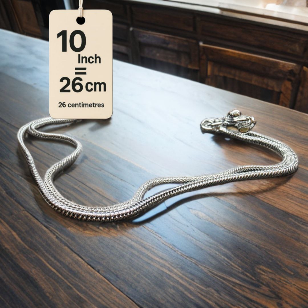 Plain Lightweight White Metal Silver Plated Anklets, NON-Adjustable Size, Contemporary Style, Silver PLATED, 2-Piece Set-10 Inch