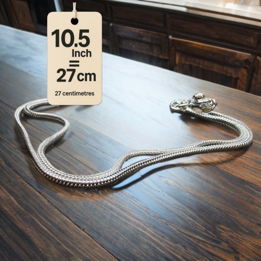 Plain Lightweight White Metal Silver Plated Anklets, NON-Adjustable Size, Contemporary Style, Silver PLATED, 2-Piece Set-10.5 Inch