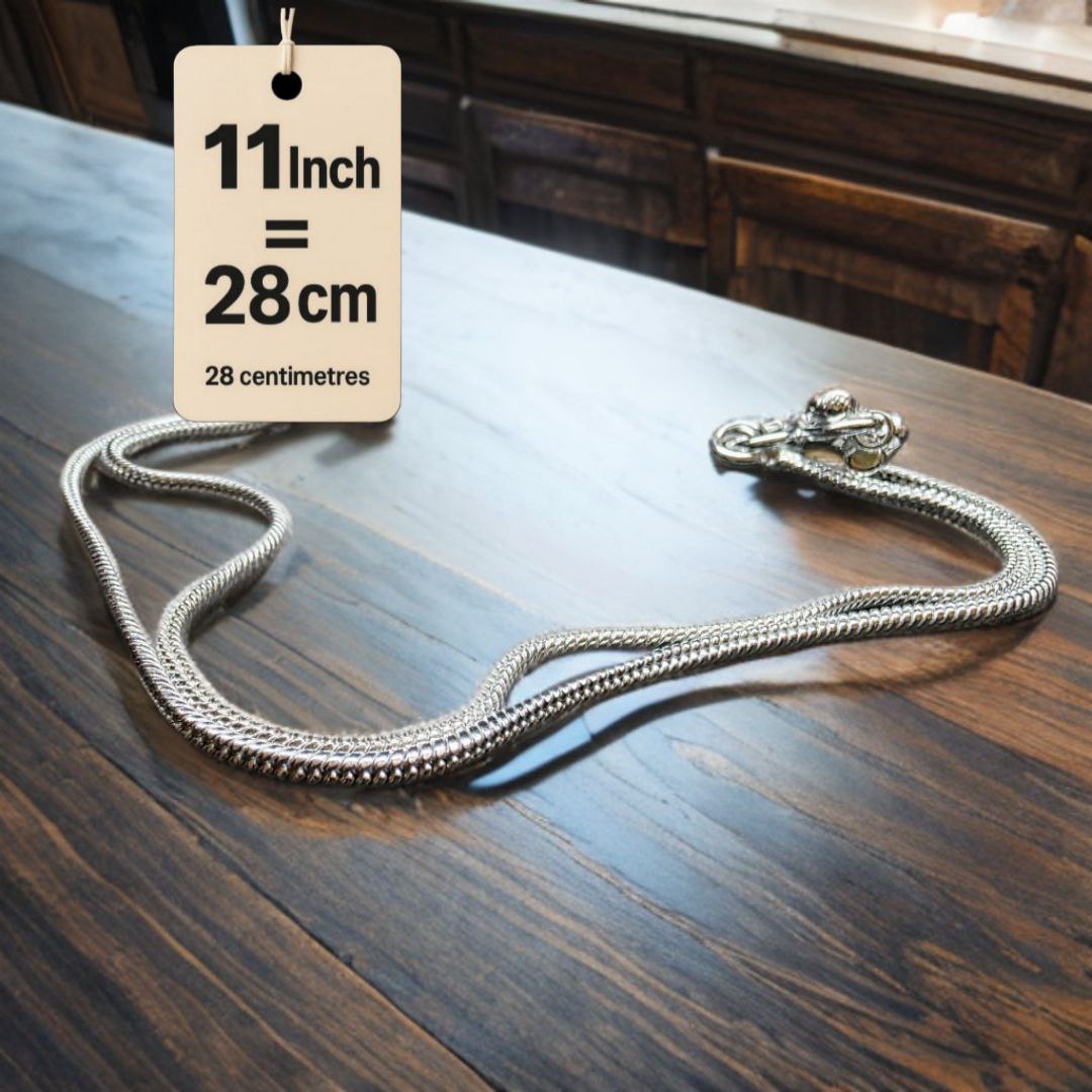 Plain Lightweight White Metal Silver Plated Anklets, NON-Adjustable Size, Contemporary Style, Silver PLATED, 2-Piece Set-11 Inch